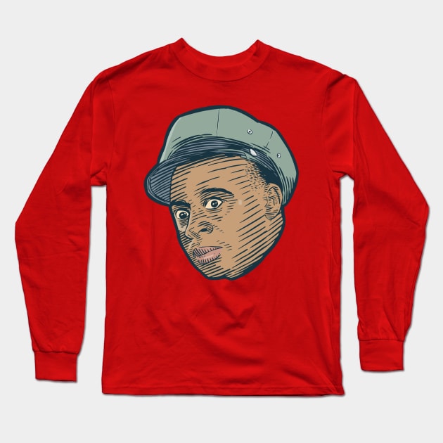 Shocked Man in Hat Receives Unpleasant News Long Sleeve T-Shirt by nerdgonalley